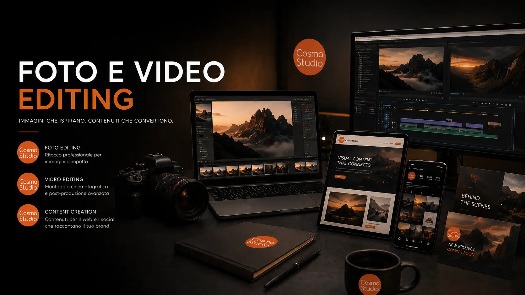 Banner foto e video editing CosmaStudio