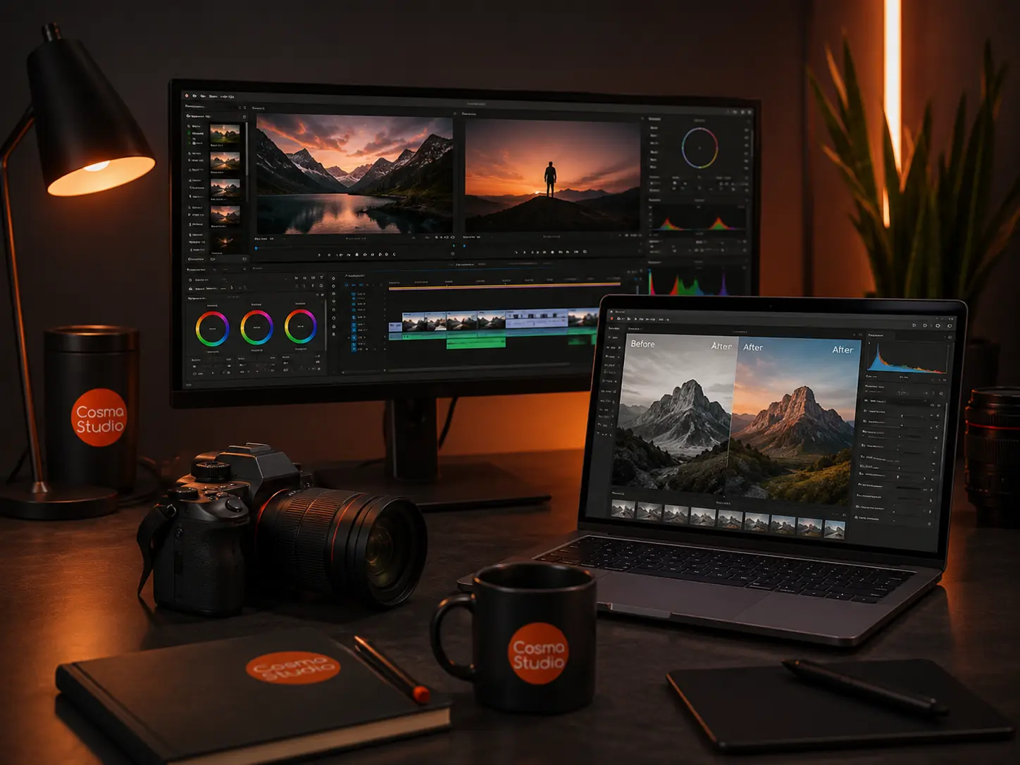 Illustrazione di contenuti foto e video in fase di editing